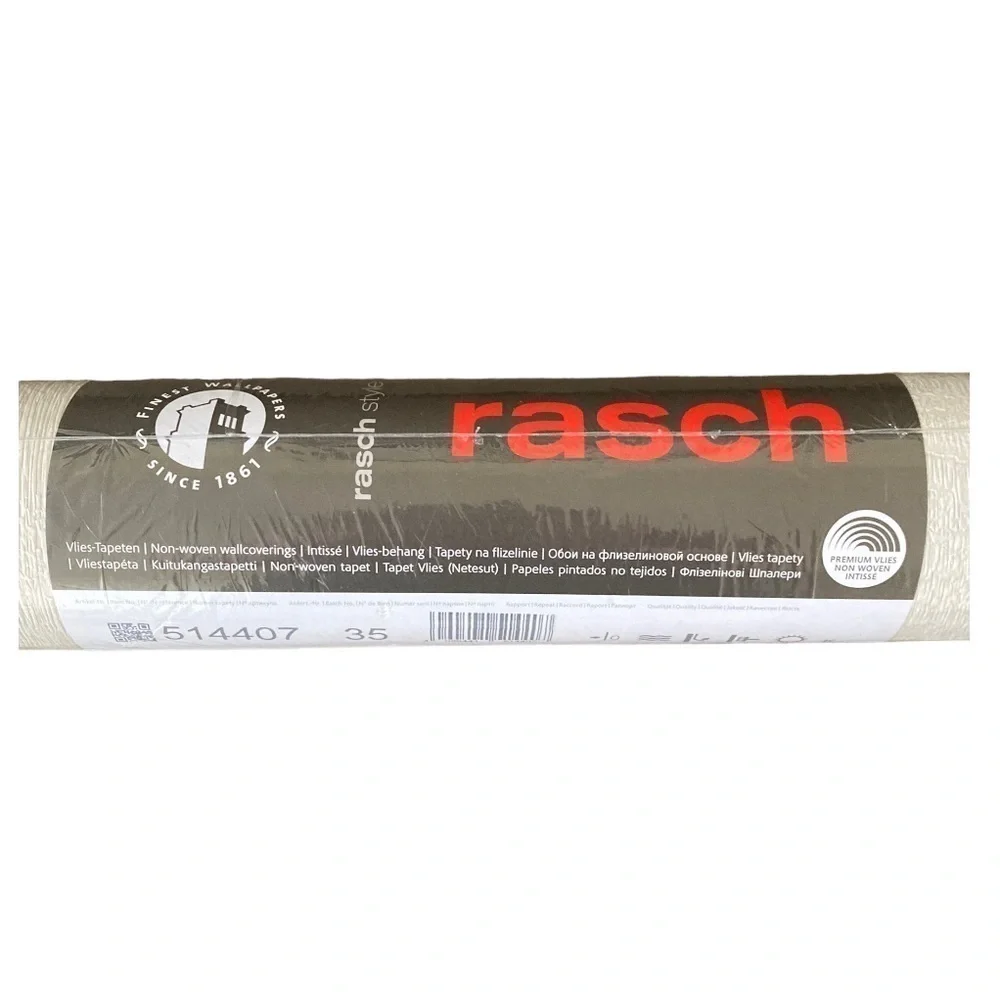 Rasch European Wallpaper wood design grey white 514407 NWT 1 Roll